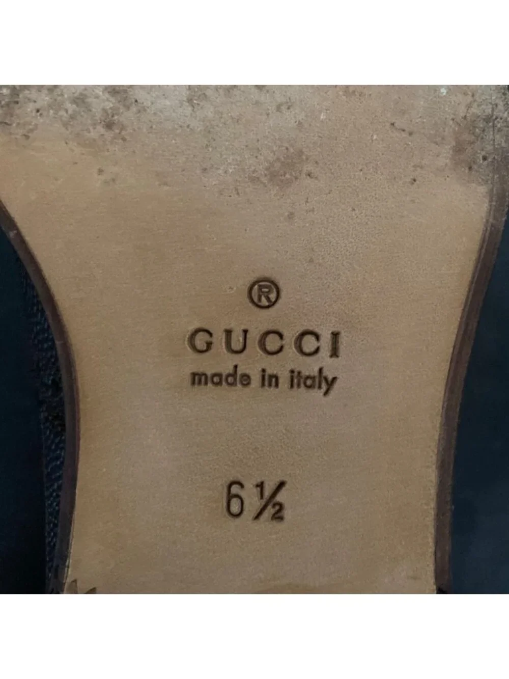 Gucci Web Line Leather Medallion Shoes Brown Dress 6.5